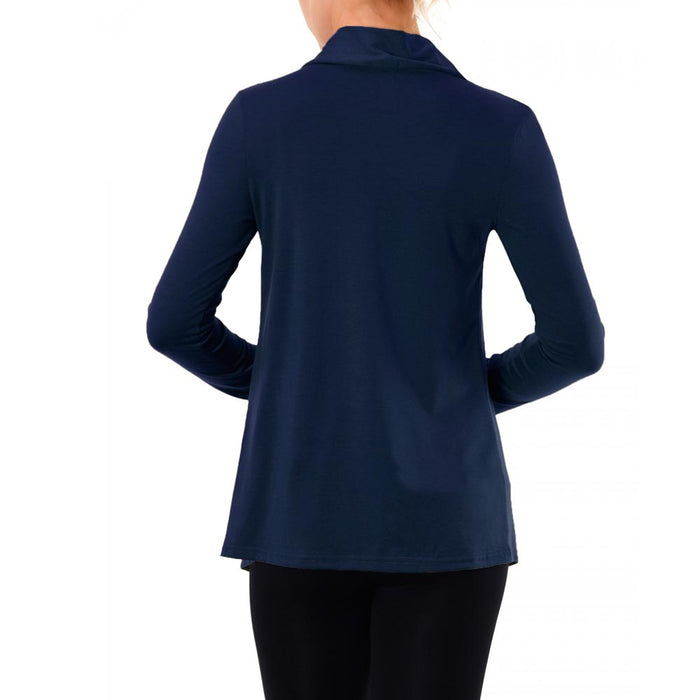 Women Lightweight Open Front Cardigan Sweaters Loose Casual Long Sleeve Top Navy