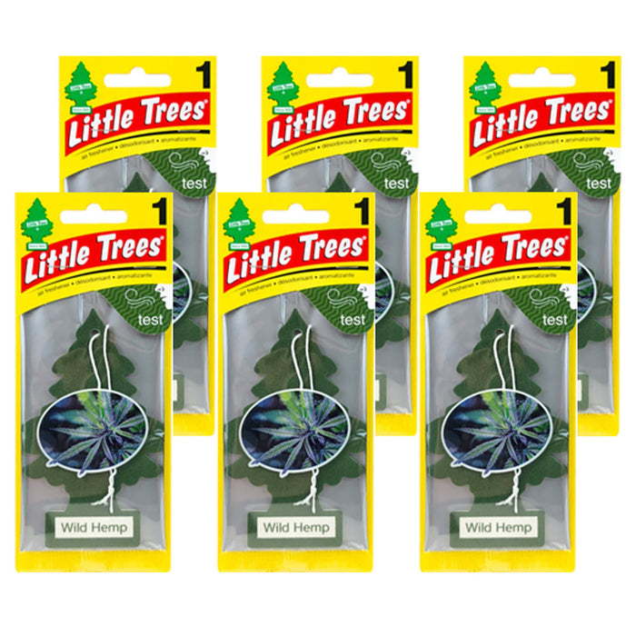 6 Pk Wild Hemp Scent Little Trees Air Freshener Car Auto Hanging Fragrance Aroma