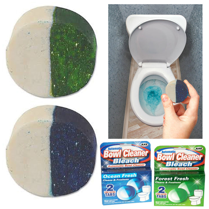 4 Automatic Toilet Bowl Cleaner Tablets Organic Bleach Tank Stains Long Lasting