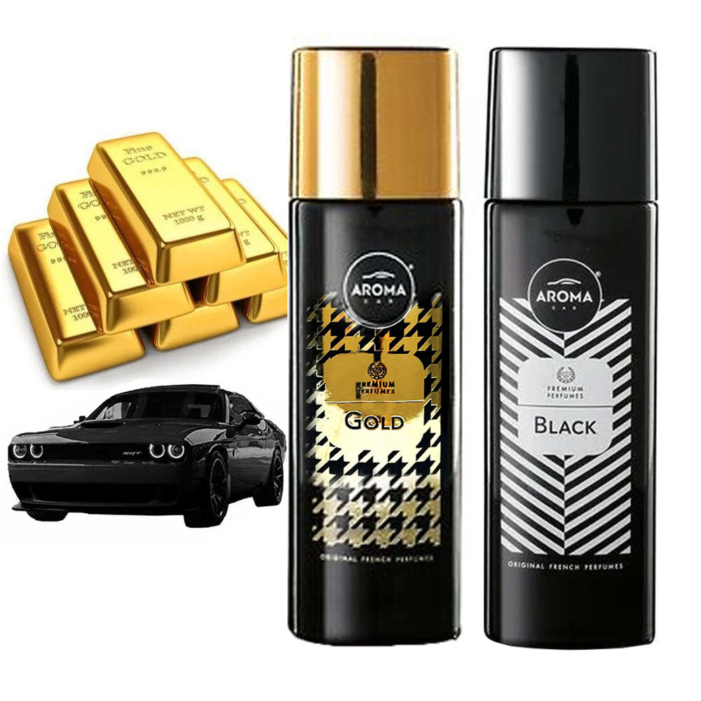 2 Luxury Car Air Freshener Spray Gold Black Fragrance European Scent A —  AllTopBargains