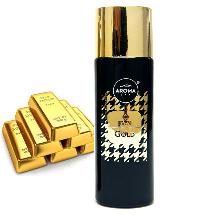 Luxury Car Air Freshener Perfume Gold Scent Odor Eliminator Absorber Spray 50ml