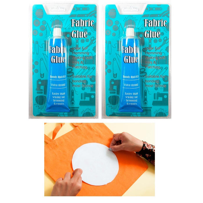 2 Fabric Glue Permanent Strong Adhesive No Sew Fabric Craft Textile Gem Fashion