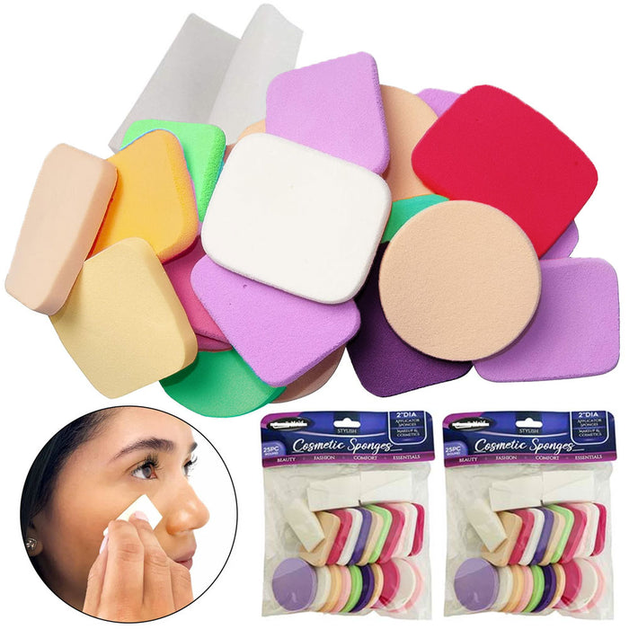 50 Cosmetic Pads Assorted Soft Makeup Sponge Face Foam Make Up Foundation Blend