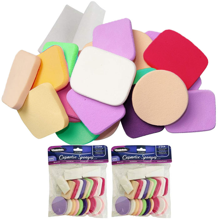 50 Cosmetic Pads Assorted Soft Makeup Sponge Face Foam Make Up Foundation Blend