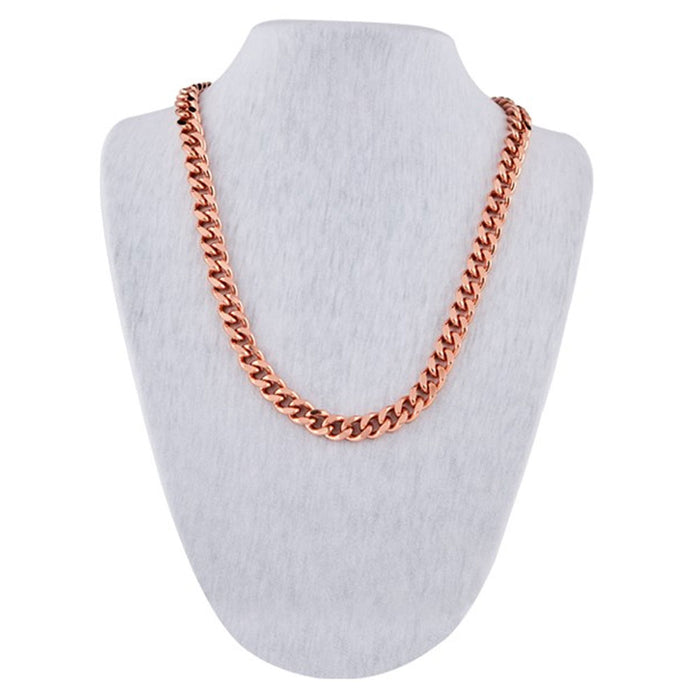 1 Pure Copper Necklace Cuban Link 24" Heavy Solid Statement Jewelry Chain Unisex