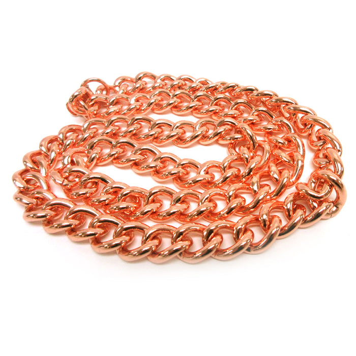 1 Pure Copper Chunky Cuban Link Necklace 24 Heavy Solid Statement Jew —  AllTopBargains
