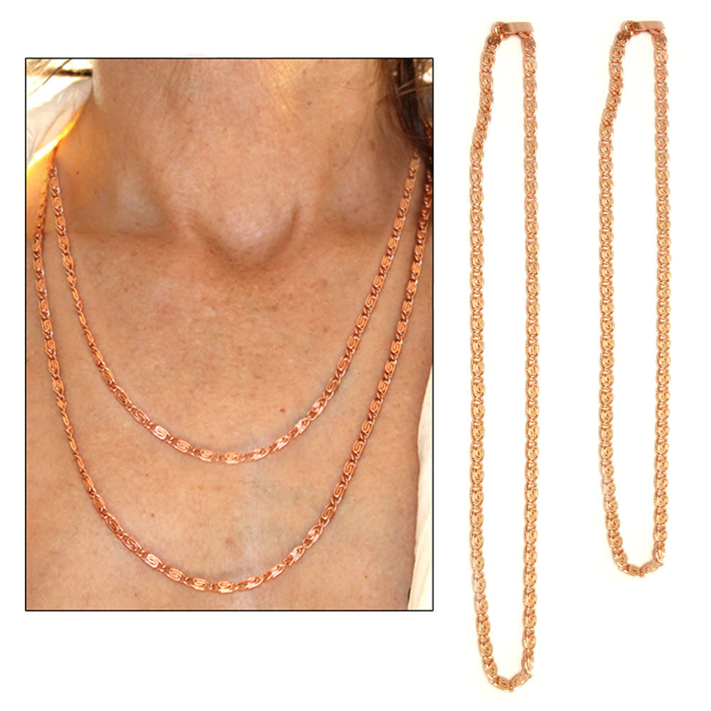 1 Pure Copper Necklace Cuban Link 24 Heavy Solid Statement Jewelry Chain Unisex