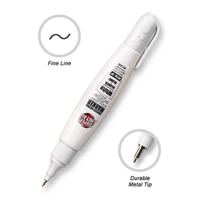 1 Pc Metal Tip White Paint Marker Steel Writer Multi Surface Marking Automotive