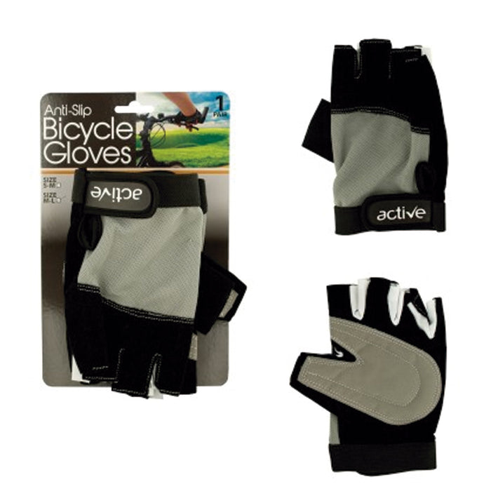 Cycling Gloves Padded Half Finger MTB Bike Sports Bicycle Strap Size S-M Black