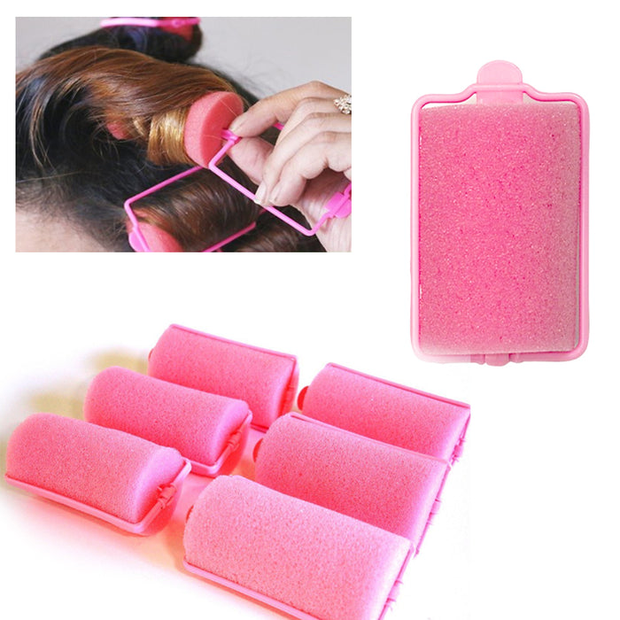 24 Medium Foam Hair Rollers Curls Waves Soft Cushion Curlers Care Styling 1 1/2"