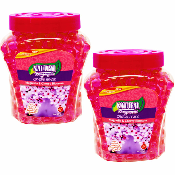 2 Odor Eliminator Gel Beads Pearl Air Freshener Magnolia Cherry Blossom Scented