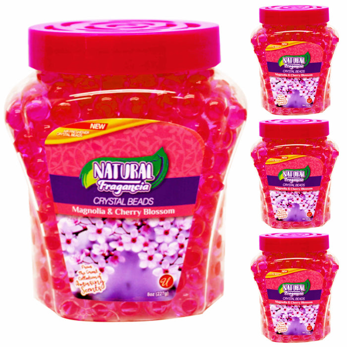 4 Crystal Gel Beads Air Freshener Magnolia Cherry Blossom Scent Odor Eliminator