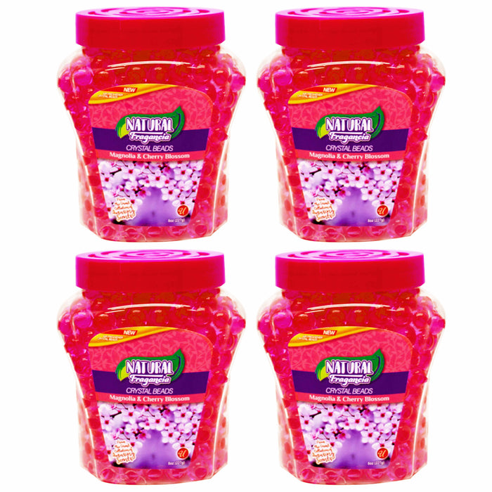 4 Crystal Gel Beads Air Freshener Magnolia Cherry Blossom Scent Odor Eliminator