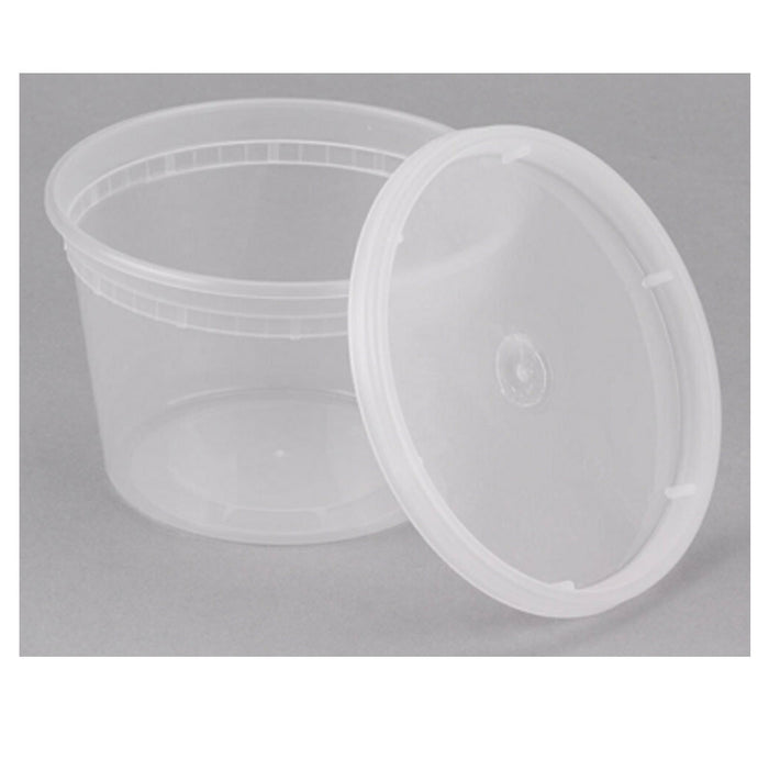 24 ct Deli Containers w/ Lids 8oz Leakproof Plastic Meal Prep Clear Food Storage