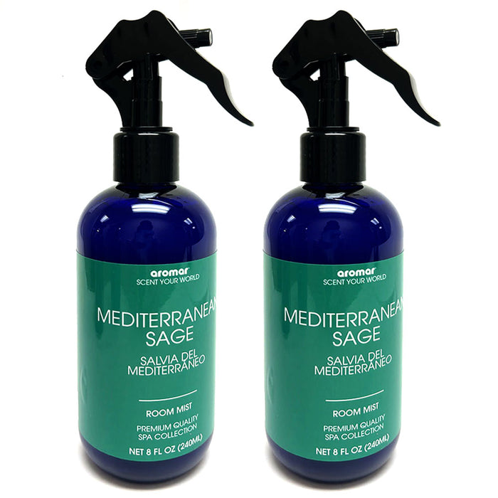 2 Pc Mediterranean Sage Scent Spray Room Mist Air Freshener Odor Eliminator 8oz