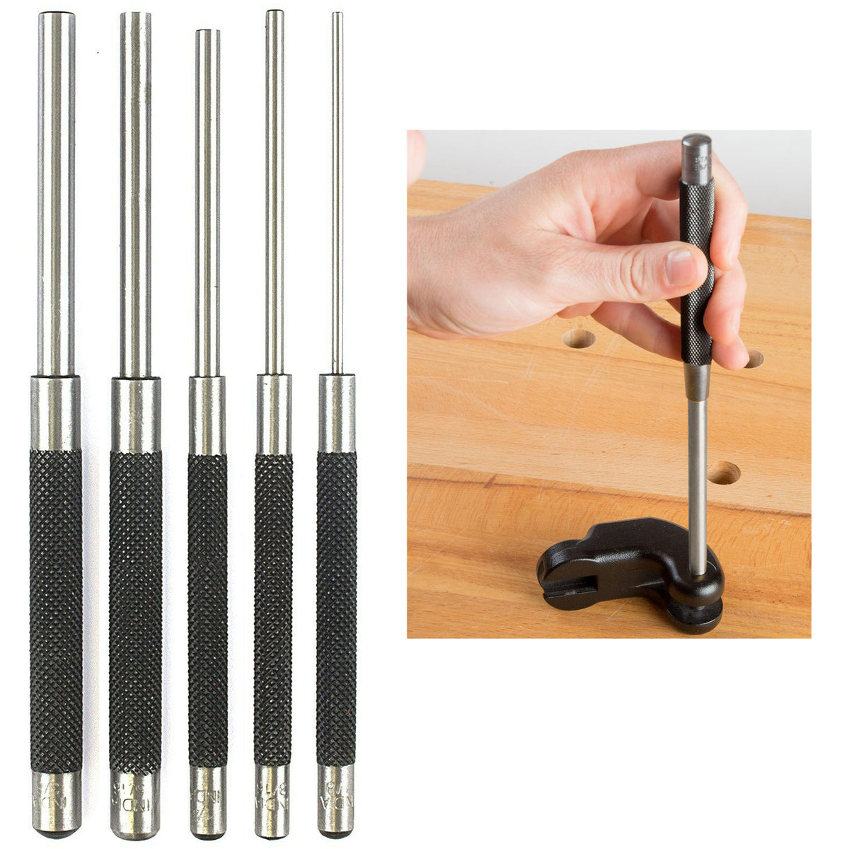 9 Pc Heat Treated Roll Pin Punch Set Gunsmithing Repair Tools Drop