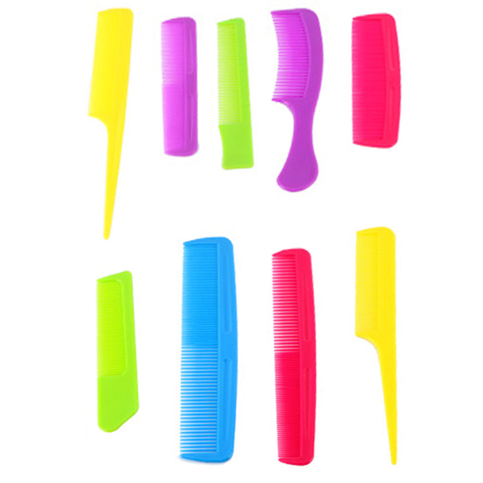 18 Assorted Hair Combs Set Fine Tooth Rat Tail Salon Pro Styling Plastic Pocket