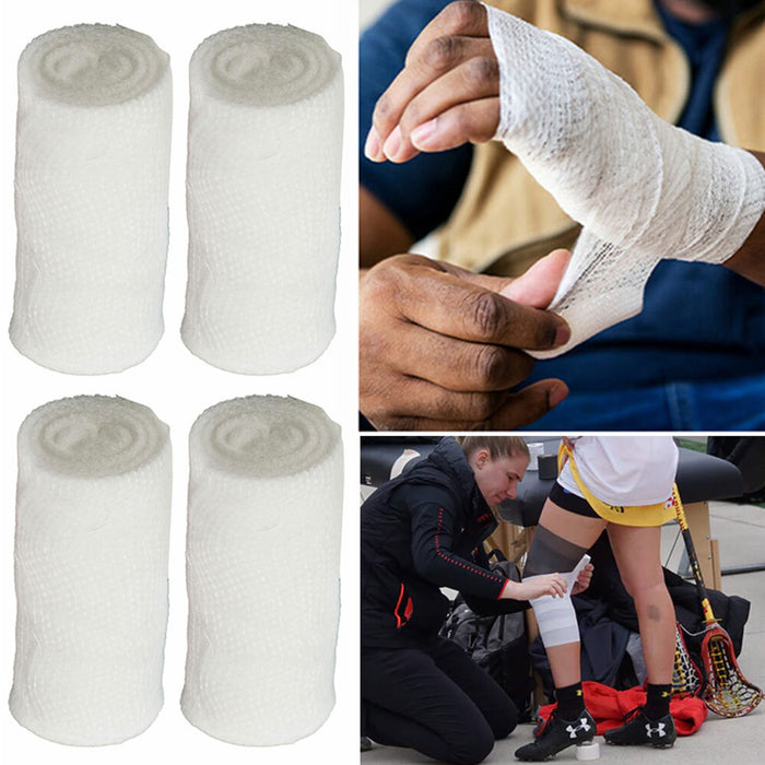 4 Gauze Bandage Wrap Dressing Rolls Self Adhesive Rolled Medical Stretch 3 Inch