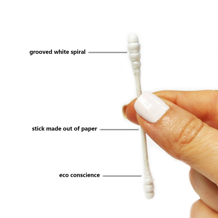 1200 Cotton Swabs Grooved Applicator Spiral Double Precision Tip Paper Stick 3"