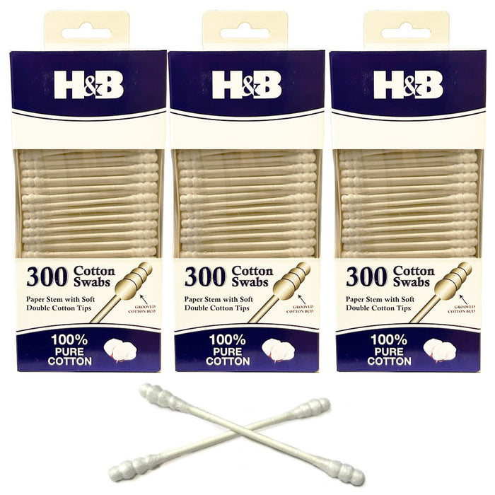 900 Ct Medical Buds Cotton Swabs Applicator Nose Ear Clean Makeup Double Head