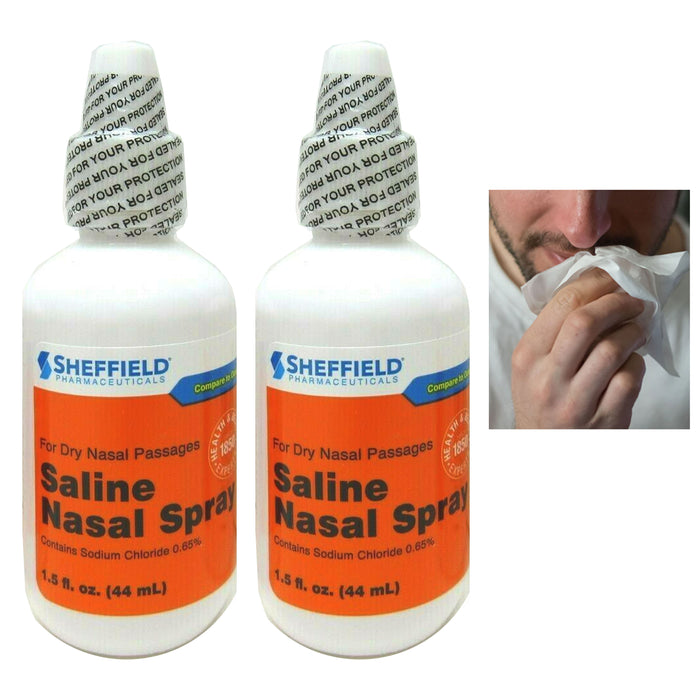 2 Pc Saline Allergy Sinus Nasal Spray Decongestant Moisture Mist Mucus Relief