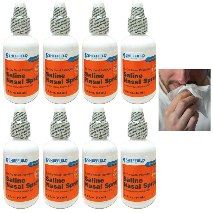 8 Pc Sinus Rinse Saline Nasal Spray Moisture Decongestant Mucus Allergy Relief