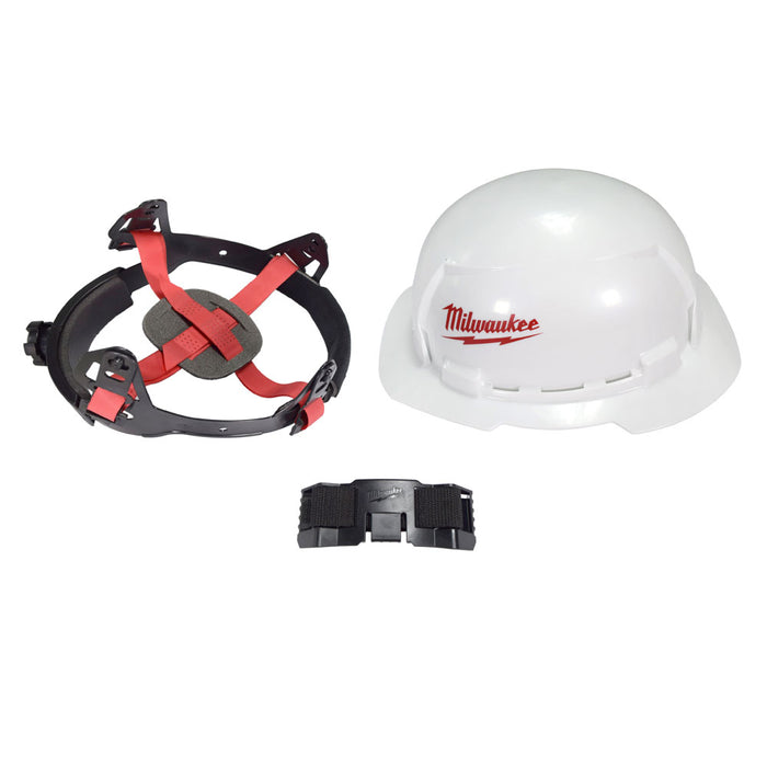 1 Milwaukee Hard Hat Full Brim Head Shield Safety w/ Bolt Ratcheting Suspension