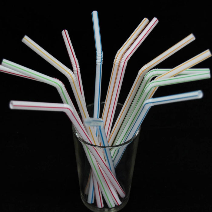 150 Pc Long Flexible Drinking Straws Party Bar Drinking Supplies Plastic Bendy