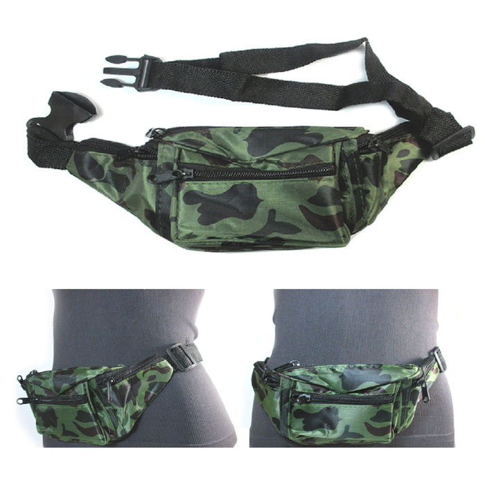 20 Lot Fanny Pack Waist Pouch Travel Utility Bag Belt Adjustable 3 Pocket Sports