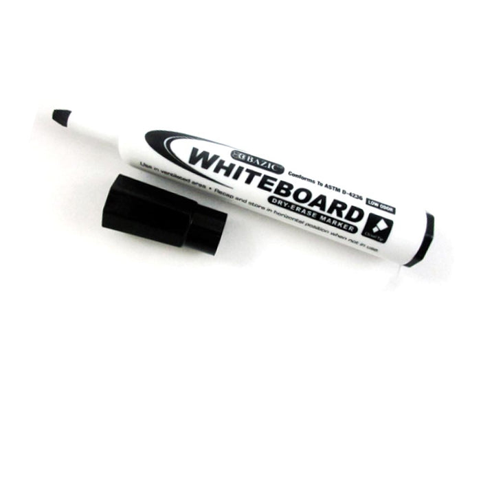 6Pcs Dry Erase Whiteboard Markers Chisel Point Black Pens Office School Low Odor