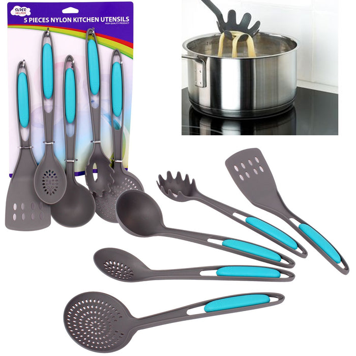 5 PCS Nylon Utensil Set Kitchen Serving Tools Heat Resistant Cooking Kit Server