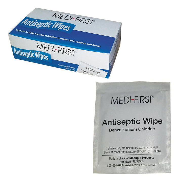 1 Pack Antiseptic Wet Wipes 100 Count First Aid Cleaning Towelettes Travel Size