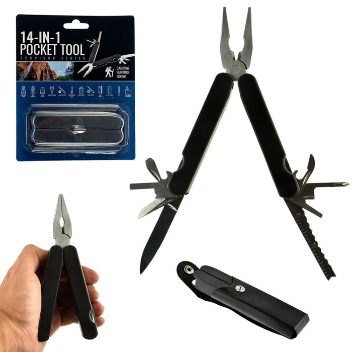 14 In 1 Pocket Tool Outdoor Survive Camping Kit Pocket Multi Knife Pliers Tools