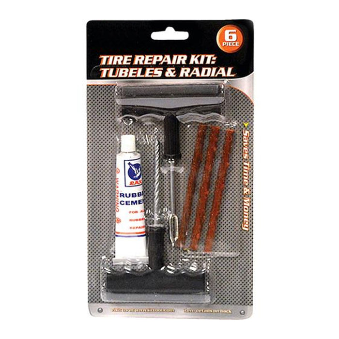 TIRE REPAIR KIT TUBELESS RUBBER CEMENT 3 PLUGS CAR TIRE PLUG KIT 7 PC FLAT TIRE