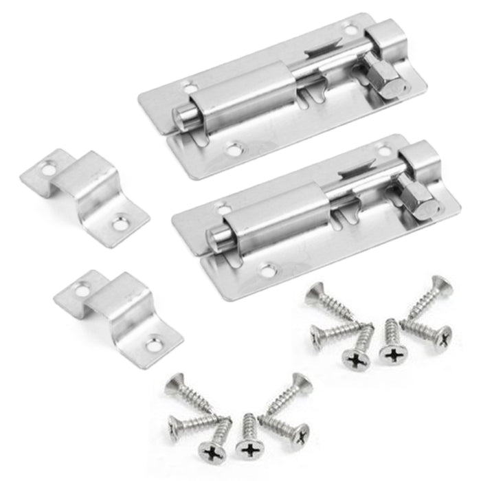 2 Sets 3 Zinc Plated Gate Door Lock Latch Cabinet Home Security Barrel Bolts