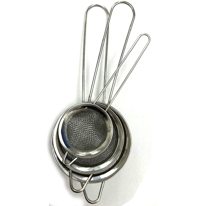 3 Tea Strainers Cocktail Stainless Steel Fine Mesh Colander Food Loose Tea Bar