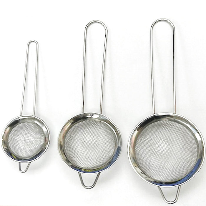 3 Tea Strainers Cocktail Stainless Steel Fine Mesh Colander Food Loose Tea Bar