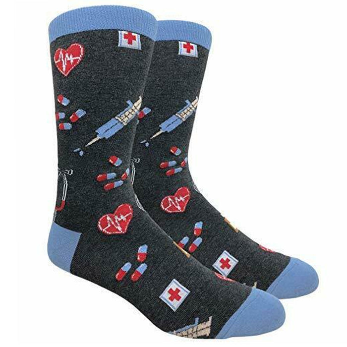 1 Pair Crew Socks Medicine Design Doctor Nurse Medical Novelty Unisex One Size