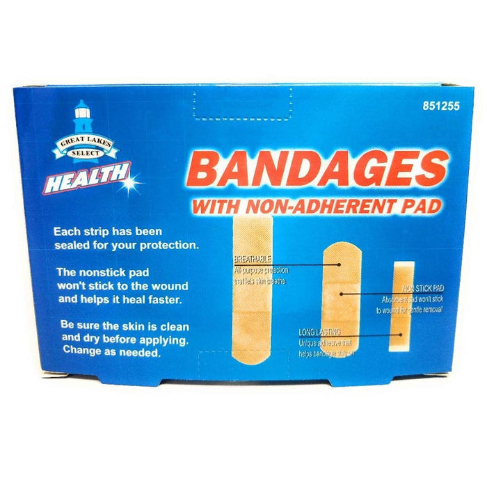 200 Ct Assorted Sizes Adhesive Bandages Non-Stick Pad Water Resistant First Aid