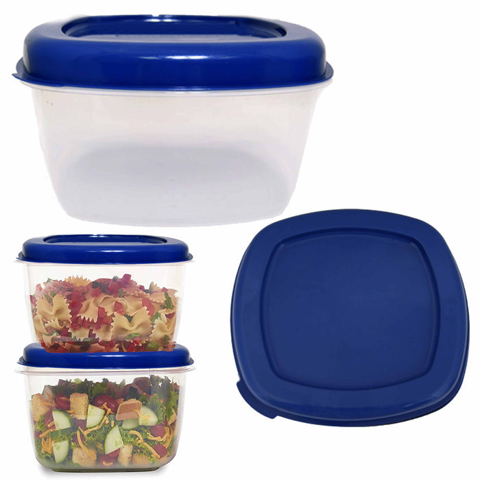 6 Pc 5L Large Food Storage Container Microwaveable Plastic Bowl W/ Lid Freezer