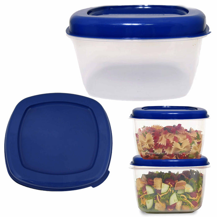 6 Pc 5L Large Food Storage Container Microwaveable Plastic Bowl W/ Lid Freezer