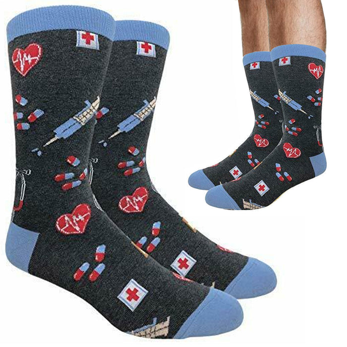 1 Pair Crew Socks Medicine Design Doctor Nurse Medical Novelty Unisex One Size