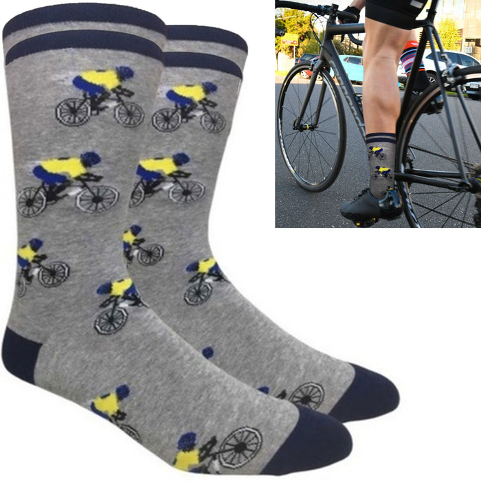 Bike Racer Crew Socks Cycling Bicycle Novelty Gift Unisex Casual Dress One Size