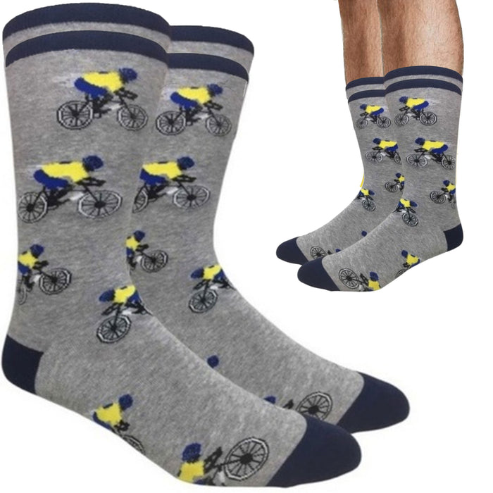 Bike Racer Crew Socks Cycling Bicycle Novelty Gift Unisex Casual Dress One Size