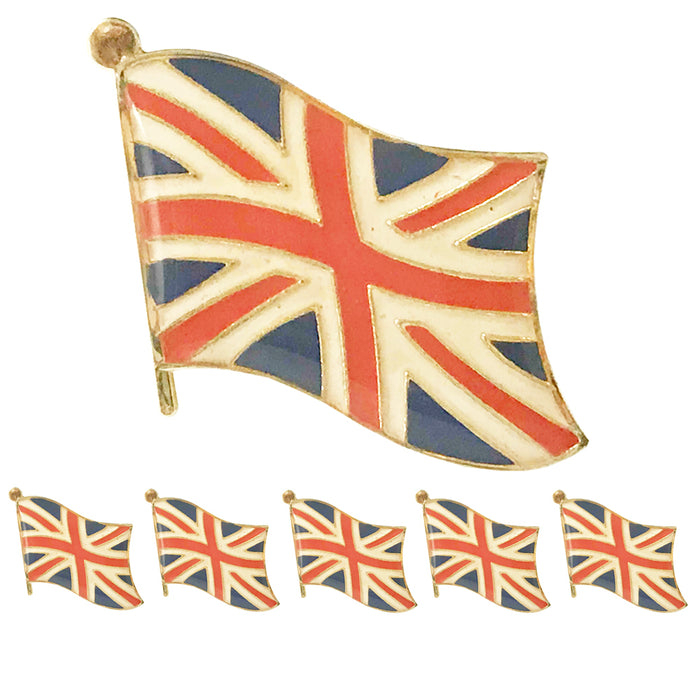 6 Pack British Flag Lapel Pin 0.5 UK Great Britain England Union Jack Pinback