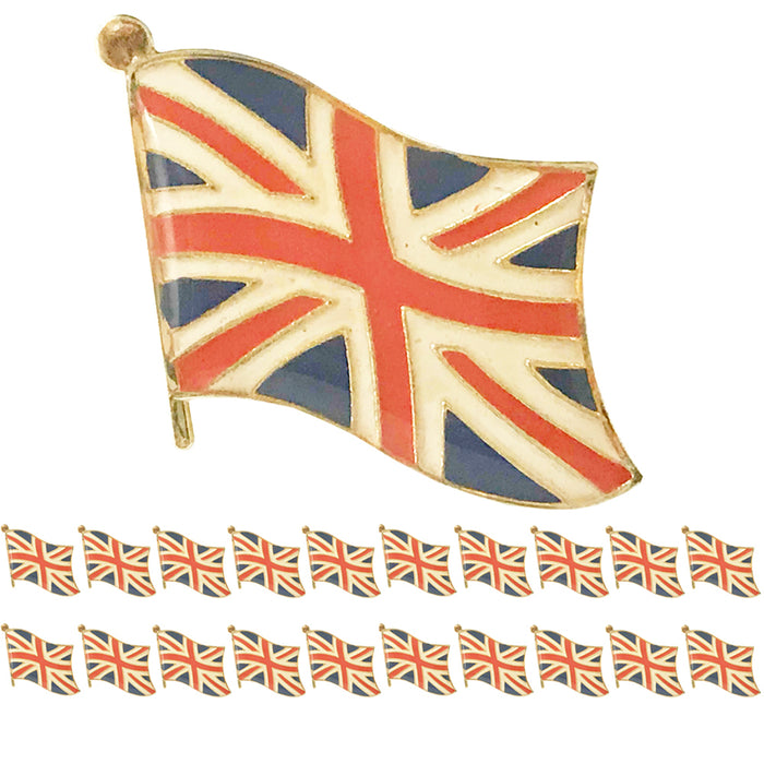 20 Pc UK British Flag Lapel Pin Great Britain England Pinback Hat National Badge