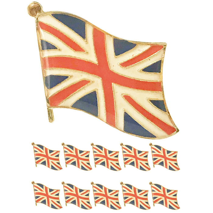 10 Pc UK British Flag Lapel Pin Great Britain England Pinback Hat National Badge