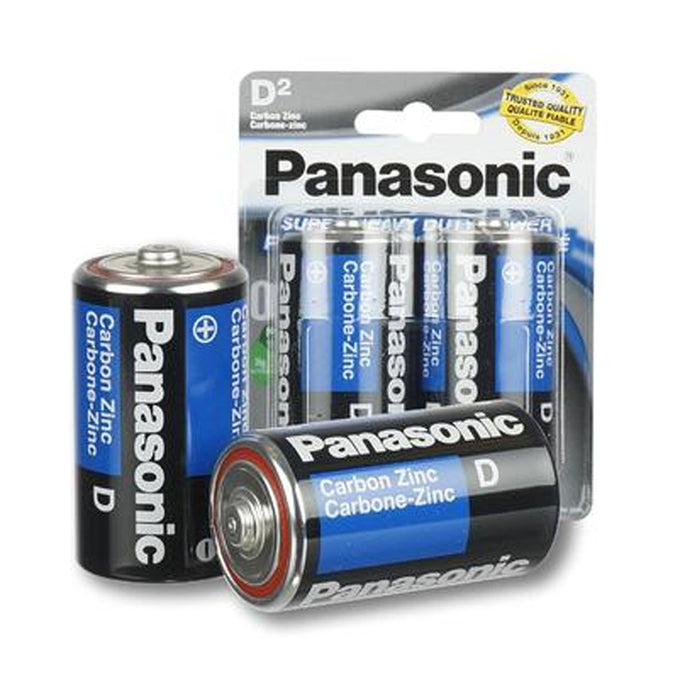 12 X Panasonic D Batteries Super Heavy Duty Carbon Zinc Battery 1.5V