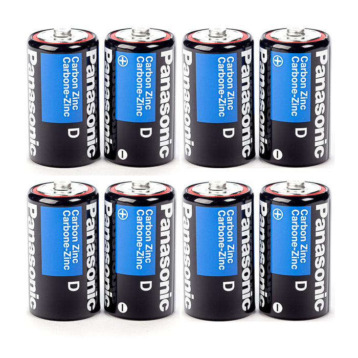 8 X Panasonic D Batteries Super Heavy Duty Carbon Zinc Battery 1.5V