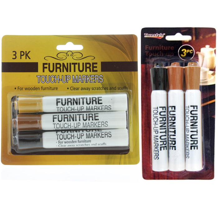 3 Pc Wood Furniture Repair Markers Kit Touch Up Remover Cover-Up Scratches Table